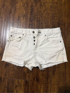 Free People Off-White Denim Cutoff Shorts